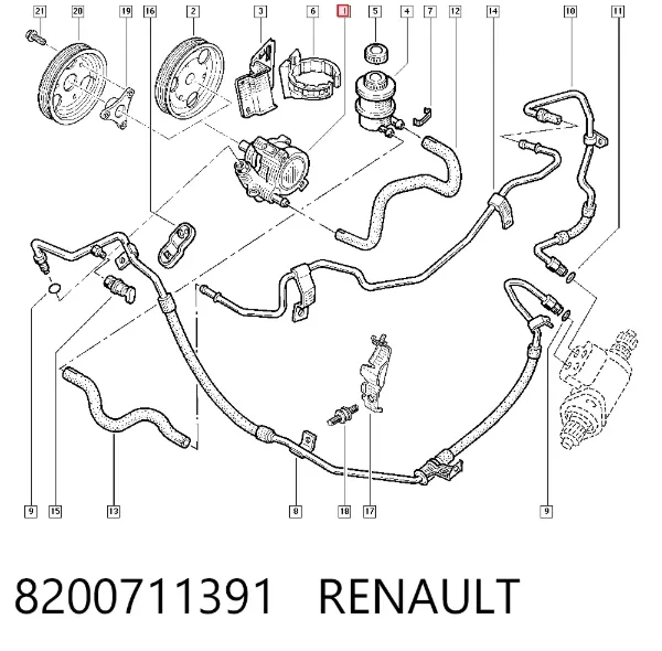 Насос ГУР 8200711391 Renault (RVI)