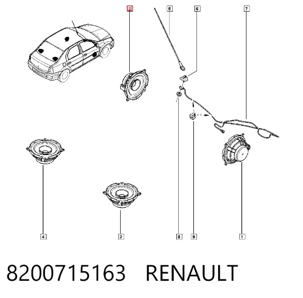 Динамик передней двери 8200715163 Renault (RVI)