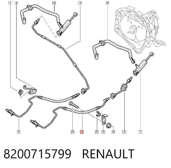 Шланг сцепления Renault Kangoo I