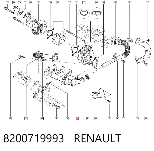 Радиатор системы EGR 8200719993 Renault (RVI)