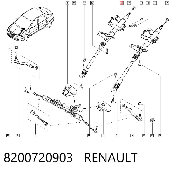 Рулевая колонка 8200720903 Renault (RVI)