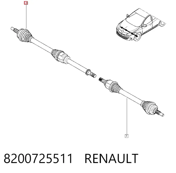 Правая полуось 8200725511 Renault (RVI)