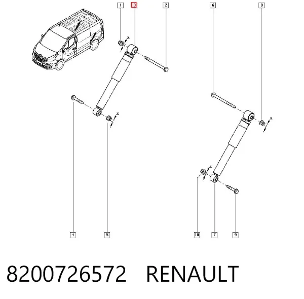 Амортизатор задний 8200726572 Renault (RVI)