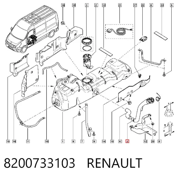 Горловина топливного бака 8200733103 Renault (RVI)