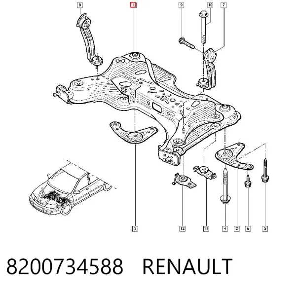 Подрамник передний 8200734588 Renault (RVI)