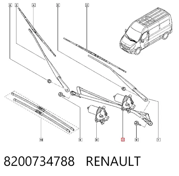 Трапеция дворников 8200734788 Renault (RVI)