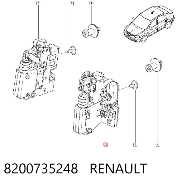 Замок двери задней левой 8200735248 Renault (RVI)
