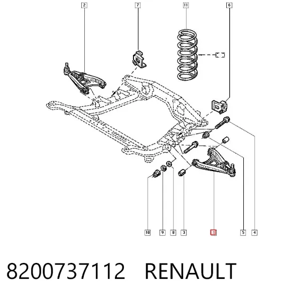 Рычаг передней подвески левый 8200737112 Renault (RVI)