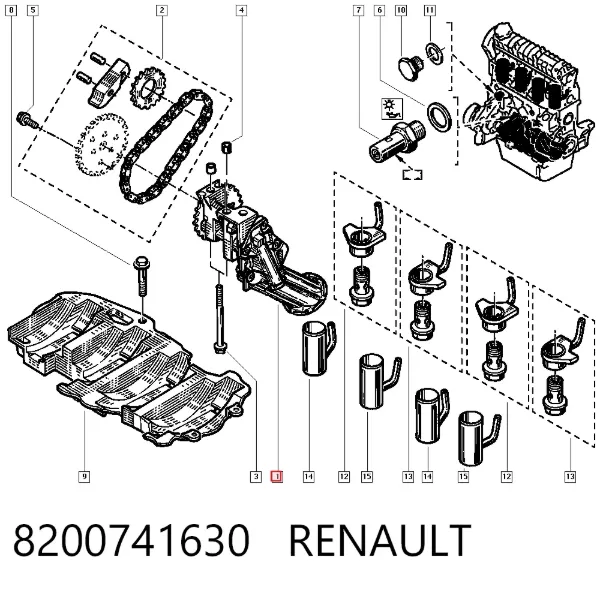 Масляный насос 8200741630 Renault (RVI)