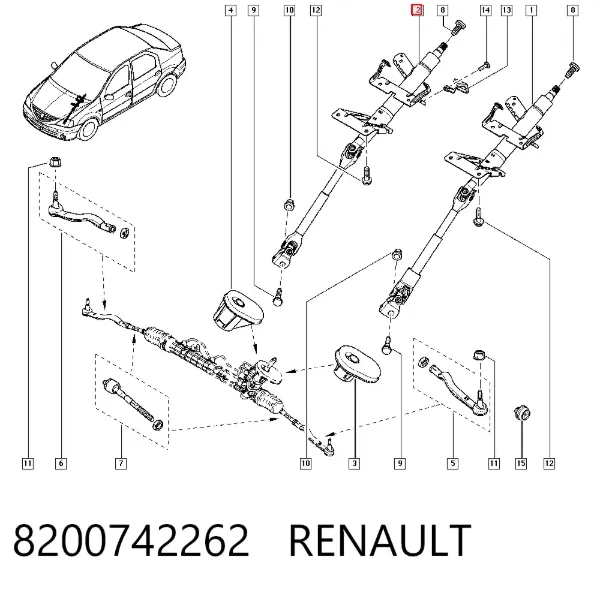 Рулевая колонка 8200742262 Renault (RVI)
