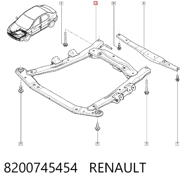 Подрамник передний 8200745454 Renault (RVI)