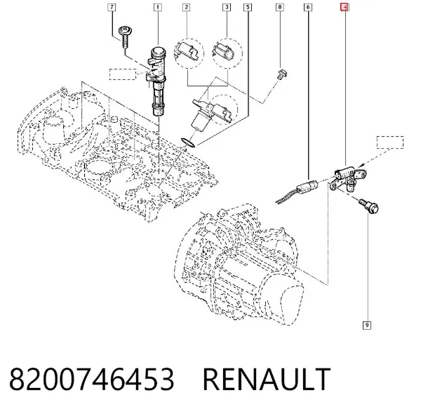 Датчик коленвала 8200746453 Renault (RVI)