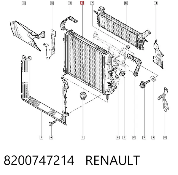 Радиатор 8200747214 Renault (RVI)