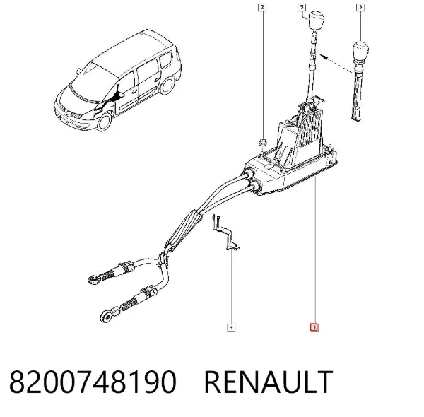 Кулиса переключения передач 8200748190 Renault (RVI)