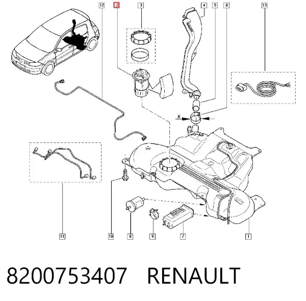 Бензонасос 8200753407 Renault (RVI)