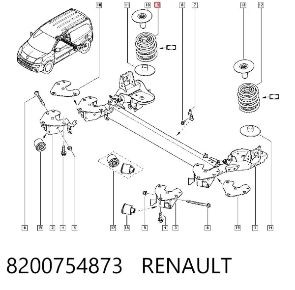 Задняя пружина 8200754873 Renault (RVI)