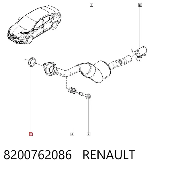 Кольцо приемной трубы глушителя 8200762086 Renault (RVI)