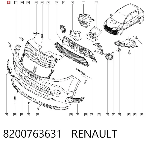 Заглушка буксировочного крюка 8200763631 Renault (RVI)