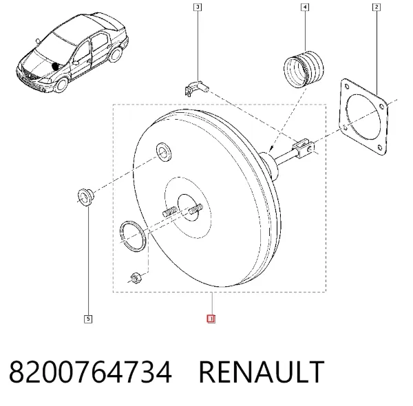 Усилитель тормозов 8200764734 Renault (RVI)