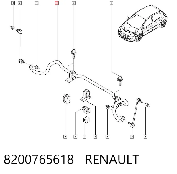 Передний стабилизатор 8200765618 Renault (RVI)