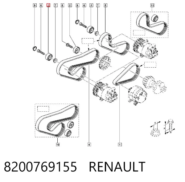 Натяжной ролик 8200769155 Renault (RVI)