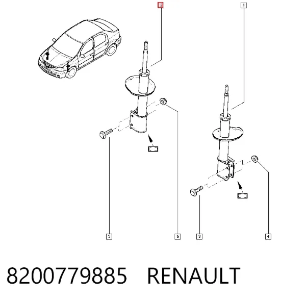 Амортизатор передний 8200779885 Renault (RVI)