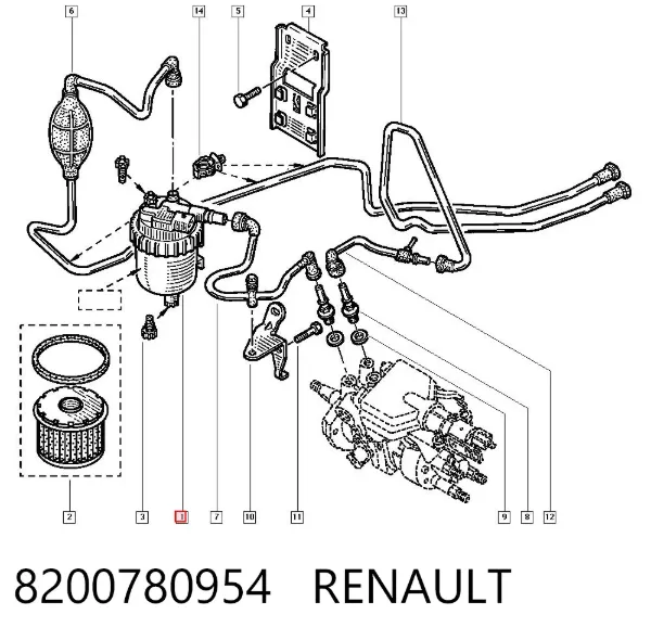 Корпус топливного фильтра 8200780954 Renault (RVI)