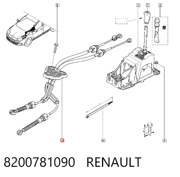 Трос переключения передач 8200781090 Renault (RVI)
