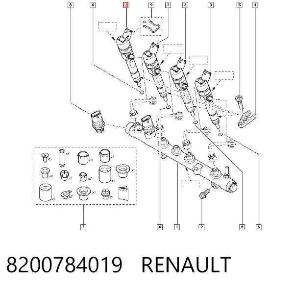 Топливные форсунки 8200784019 Renault (RVI)