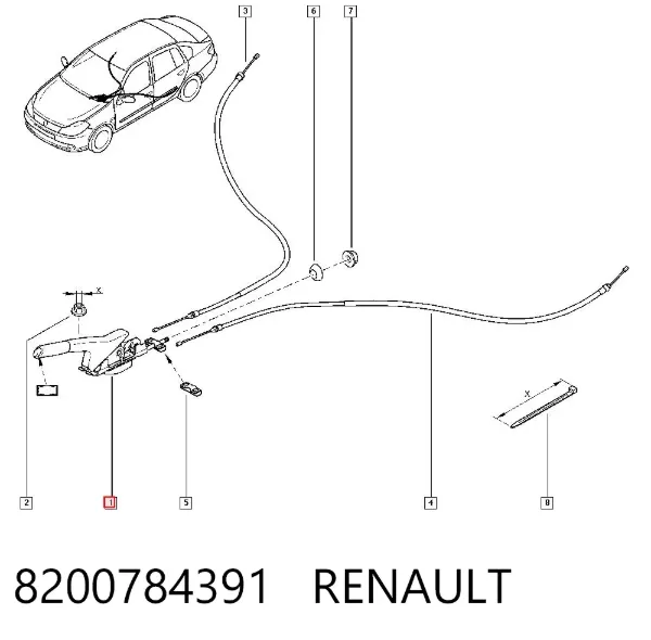 Рычаг ручного тормоза 8200784391 Renault (RVI)