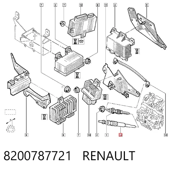 Свечи накала 8200787721 Renault (RVI)