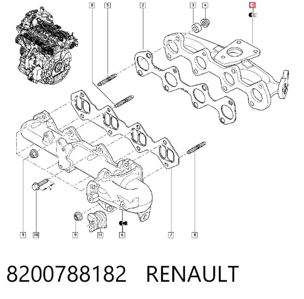 Выпускной коллектор 8200788182 Renault (RVI)
