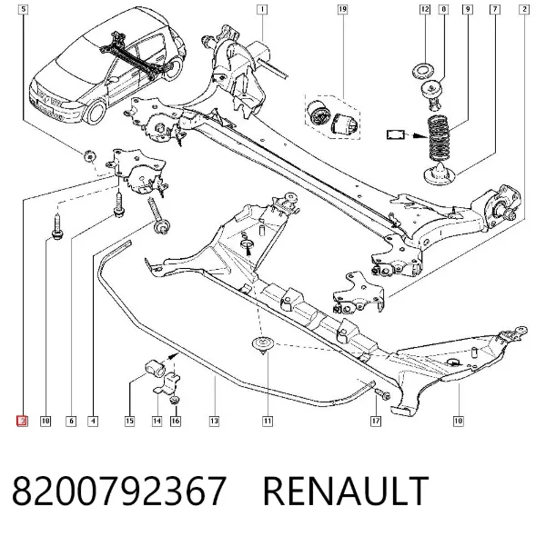 Кронштейн задней балки 8200792367 Renault (RVI)