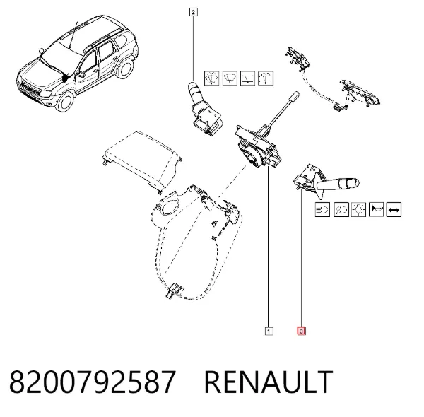 Левый подрулевой переключатель 8200792587 Renault (RVI)