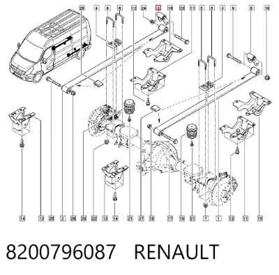 Серьга задней рессоры RENAULT 8200796087