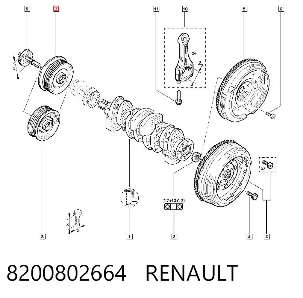 Шкив коленвала 8200802664 Renault (RVI)