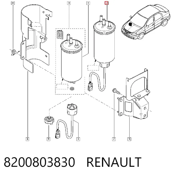 Топливный фильтр 8200803830 Renault (RVI)