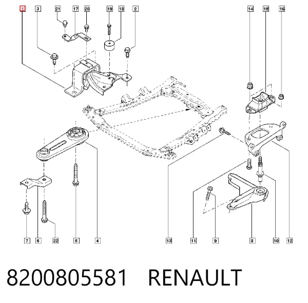 Правая подушка двигателя 8200805581 Renault (RVI)