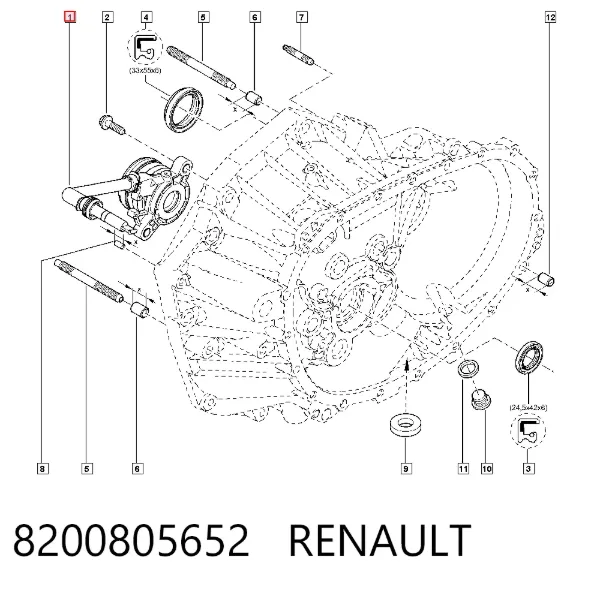 Рабочий цилиндр сцепления в сборе 8200805652 Renault (RVI)