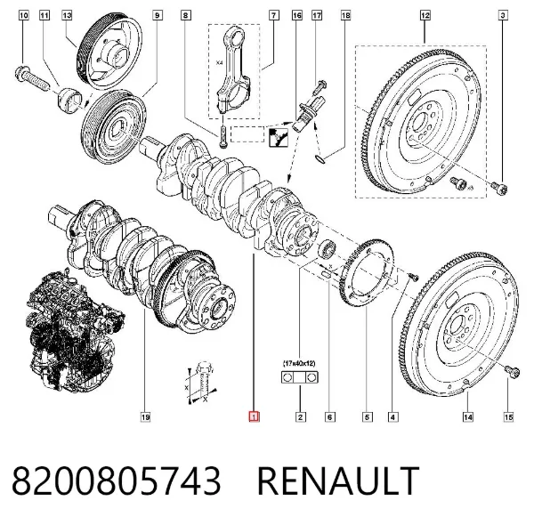 Коленвал 8200805743 Renault (RVI)