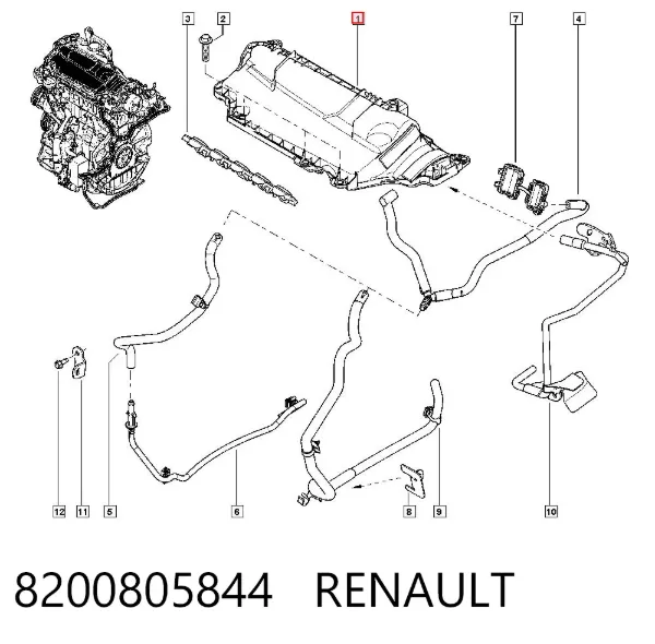 Крышка двигателя 8200805844 Renault (RVI)