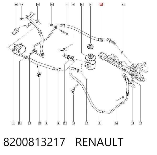 Шланг ГУР высокого давления 8200813217 Renault (RVI)