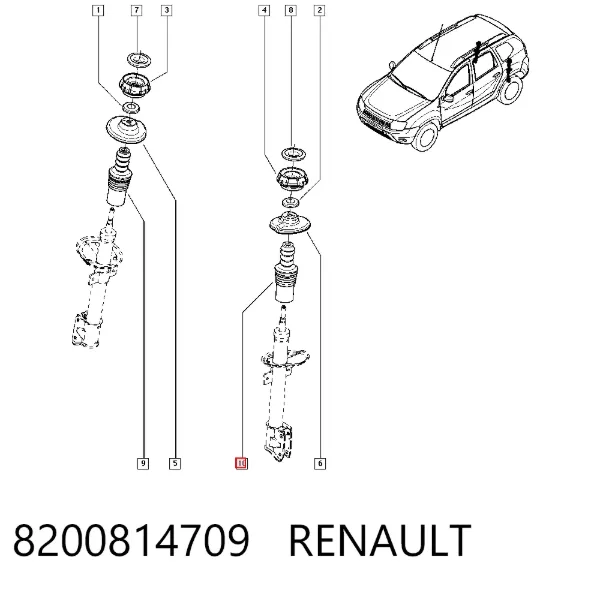 Отбойник амортизатора заднего 8200814709 Renault (RVI)