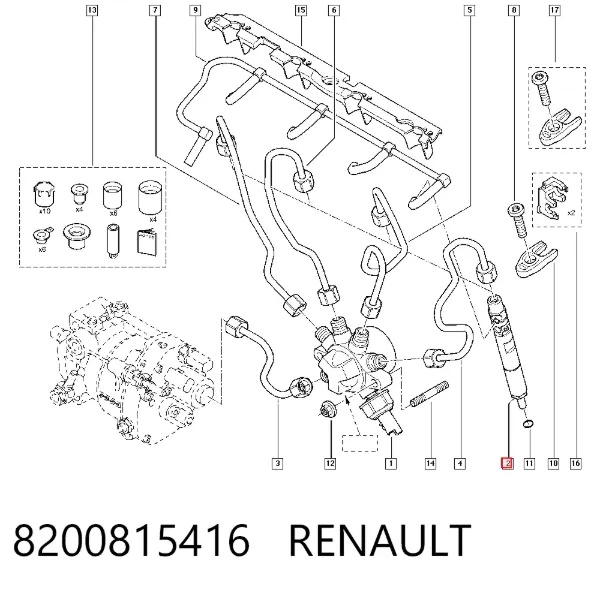 Топливные форсунки 8200815416 Renault (RVI)
