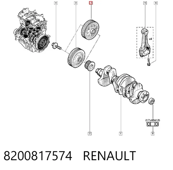 Шкив коленвала 8200817574 Renault (RVI)