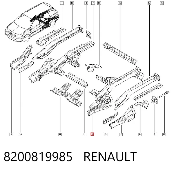 Отбойник амортизатора заднего 8200819985 Renault (RVI)
