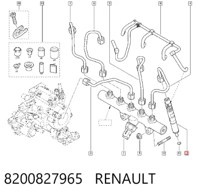 Форсунка впрыска топлива RENAULT 8200827965