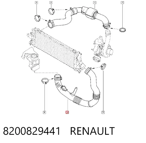 Патрубок интеркулера 8200829441 Renault (RVI)