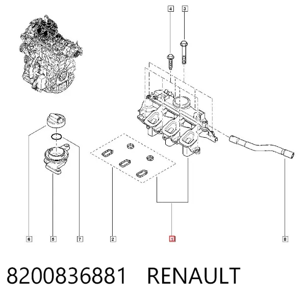 Маслоотделитель картерных газов 8200836881 Renault (RVI)