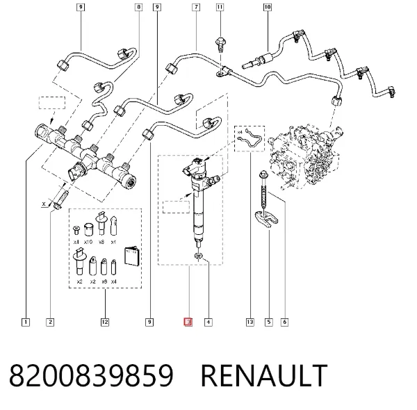 Топливные форсунки 8200839859 Renault (RVI)